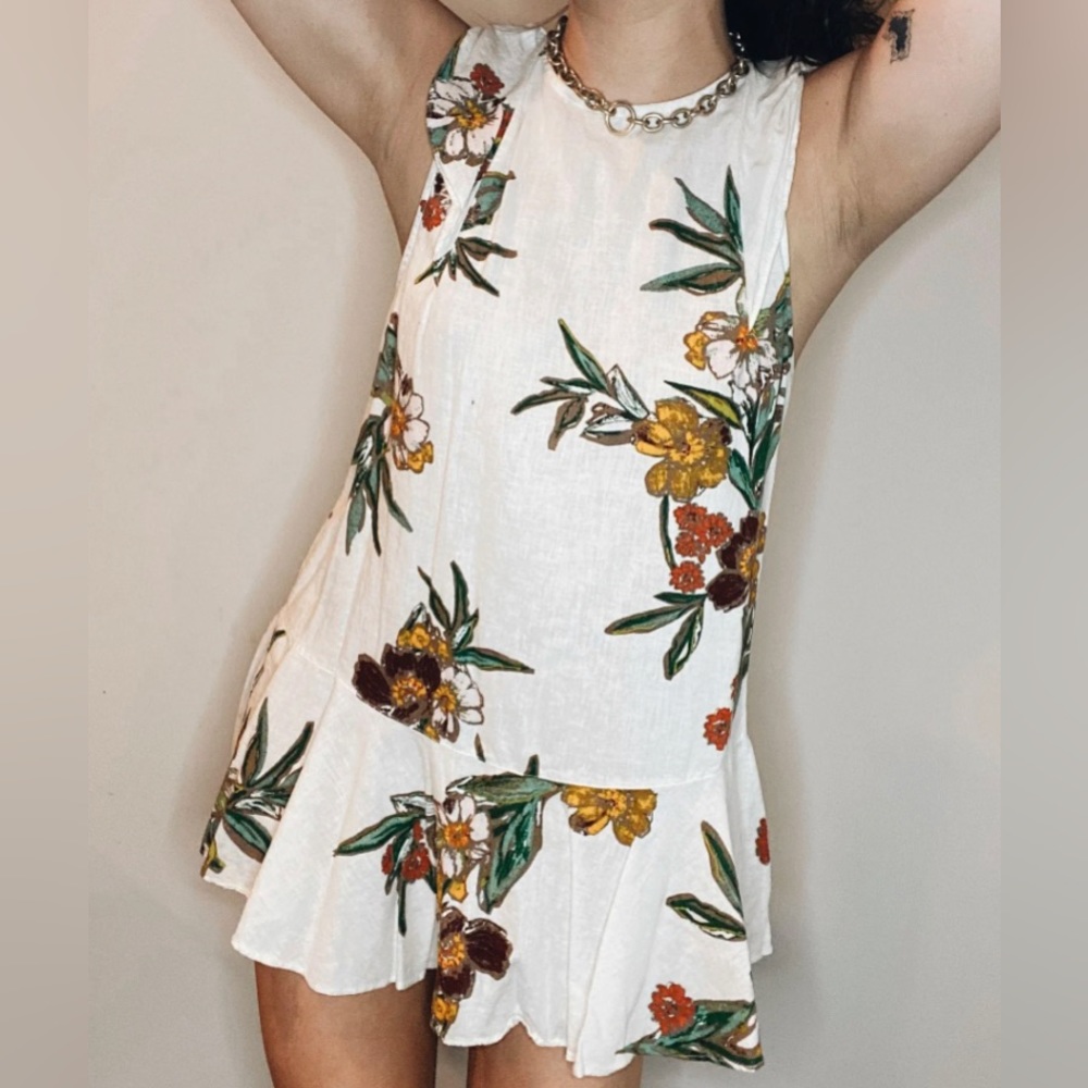 Free People Linen Mini Dress Size Medium NWOT
